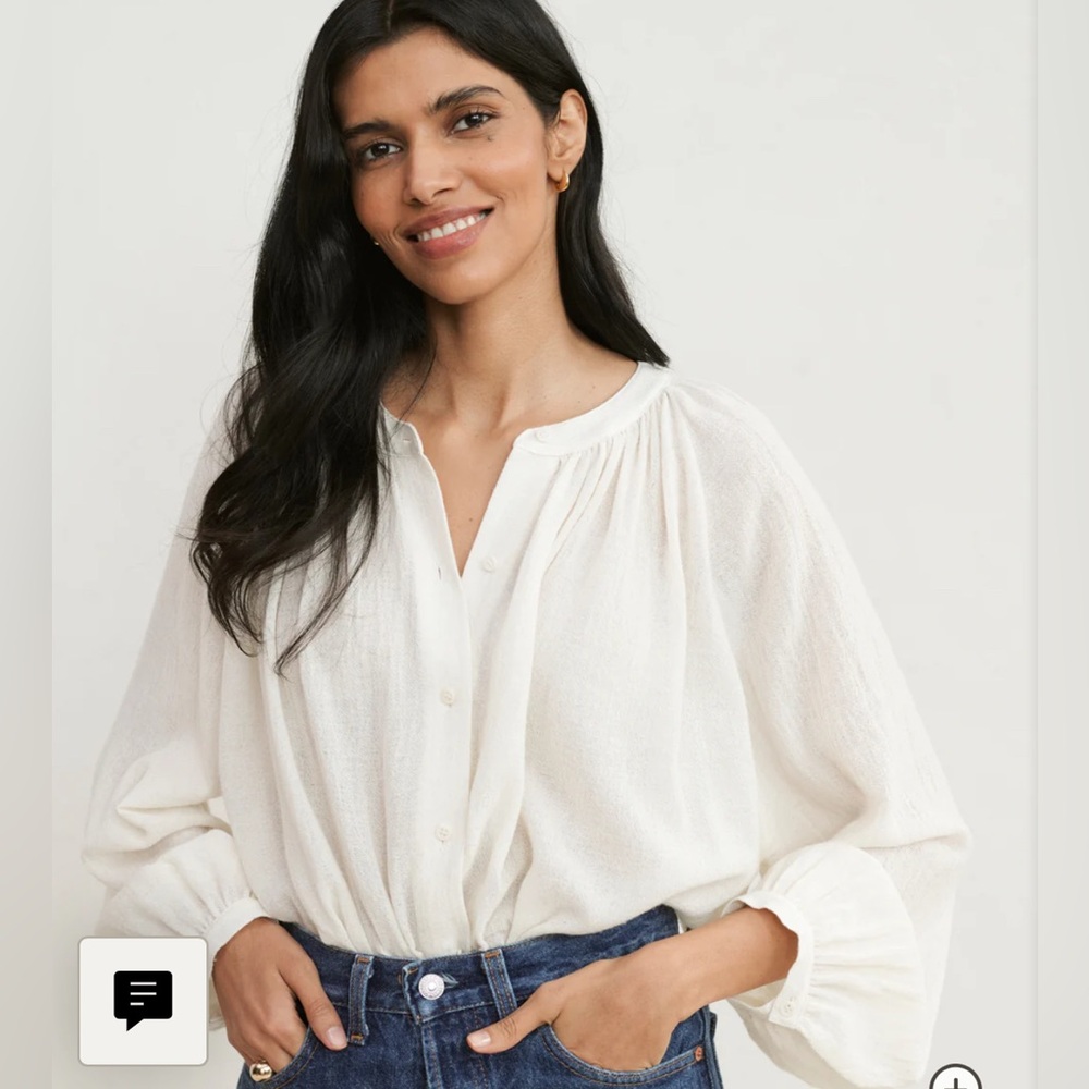Jenni Kayne Long Sleeve Willow Blouse - EUC Off white size small